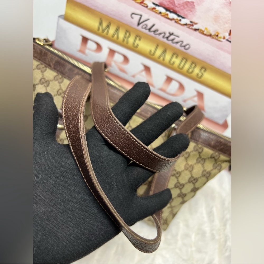 Gucci Beige Brown GG Canvas Tote - Picture 6 of 12